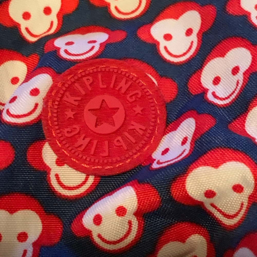 Kipling Blue and Red Monkey Pattern mini lovebug … - image 3